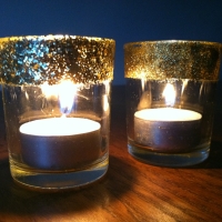 Glitter votive candle holders
