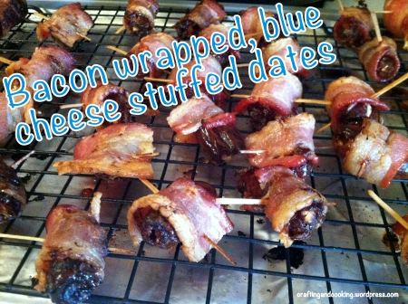 bacon wrapped, blue cheese stuffed dates 6
