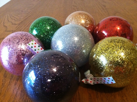 glitter on the inside ornament 12